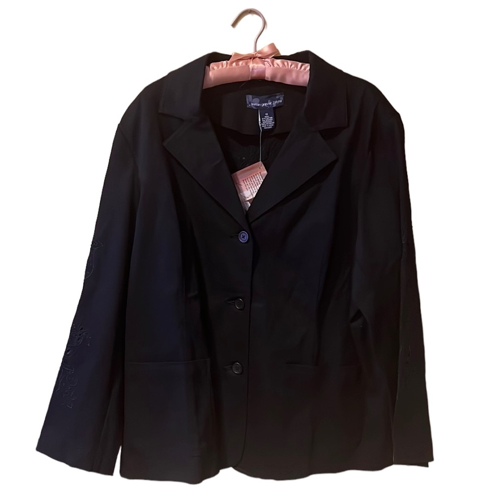 Susan Graver Black Blazer size 1X - Picture 1 of 8